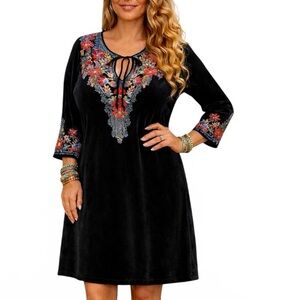 Johnny Was heavily embroidered Tanyah tunic/dress with  slip NWT